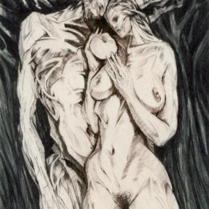 Ex Libris "Adam and Eve" by Karlos Musil