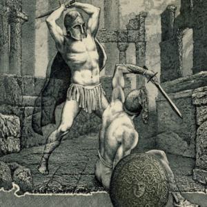 Ex Libris "Hector and Achilles" by Hristo Naidenov